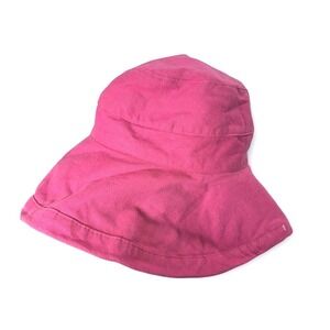 Scala Collezione Wide Brim Pink Hat Cotton One‎ Size Womens